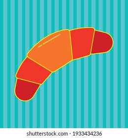 fast food, fried sausage, vector image with blue texture background