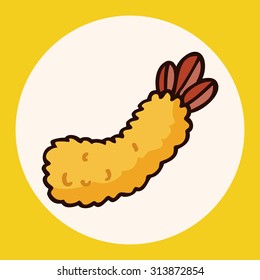 fast food fried shirmp flat icon elements,eps10