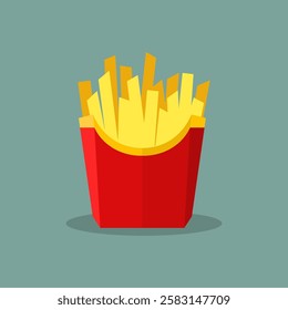 Fast food fries flat design style
