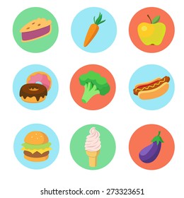 Fast food, fruits and vegetables