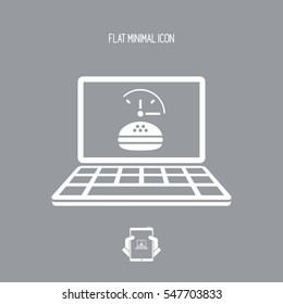 Fast food full time service - Vector flat icon