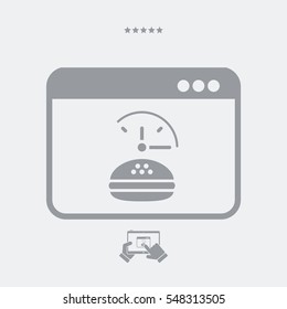 Fast food full time service - Vector flat icon
