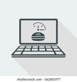 Fast food full time service - Vector flat icon