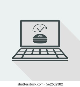 Fast food full time service - Vector flat icon