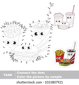 Fast Food Funny. Dot to dot educational game for kids.