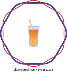 fast food, glass with soda drink. vector image with white background