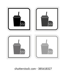 fast food -  grayscale vector icon