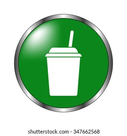 fast food -  green vector icon