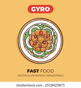 Fast food gyro vector illustration