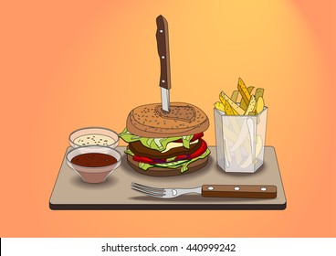 fast food hamburger