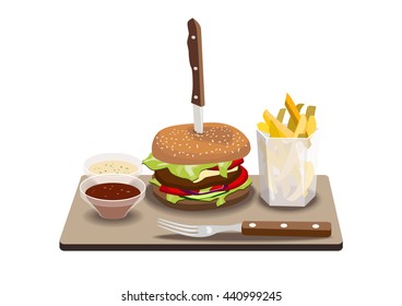 fast food hamburger