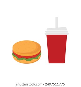 fast food hamburger and cola design concept idea