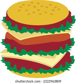 fast food, hamburger, , flat illustration