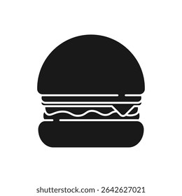Fast food hamburger icon. Basic flat design snack. Vector.