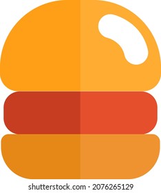 Fast food hamburger, illustration, vector, on a white background.