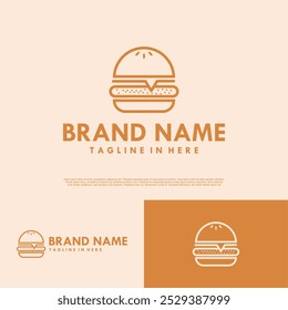  fast food hamburger logo design vector icon symbol illustration