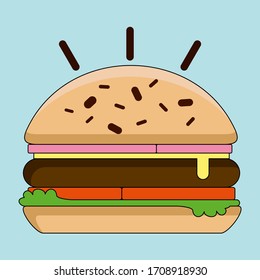 Fast Food Hamburger Meal Cheeseburger Vector