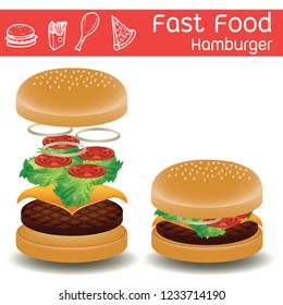 Fast Food Hamburger Vector