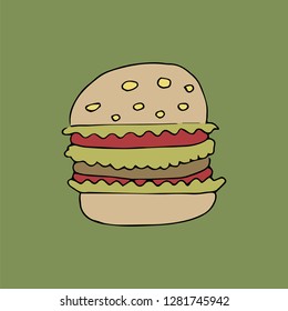 fast food. hamburger. vector