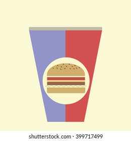 Fast food. Hamburger. Vector icon.