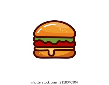 Fast Food von Hamburger Vektor Illustration. Burger Logo und Vektorgrafik für Fast Food. 