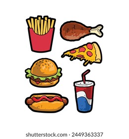 fast food hand drawing images vector