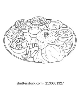Fast Food hand drawn Line Art Vector
