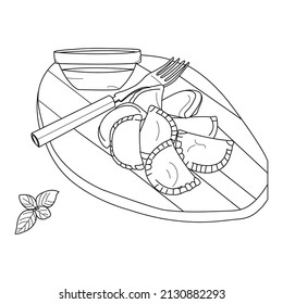 Fast Food hand drawn Line Art Vector
