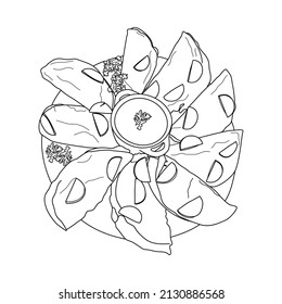 Fast Food hand drawn Line Art Vector
