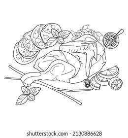 Fast Food hand drawn Line Art Vector
