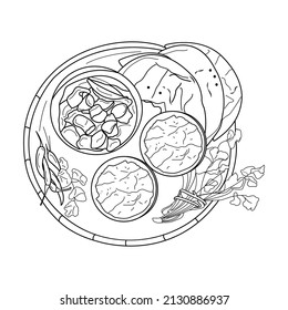 Fast Food hand drawn Line Art Vector
