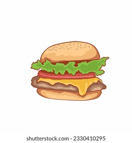 fast food hand drawn vector illustration isolated on white background.