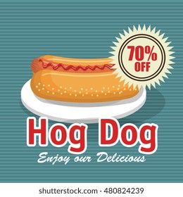 fast food hog dog design isolated