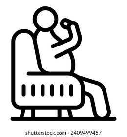 Fast food home eating icon outline vector. Passive lifestyle. Sofa relax break