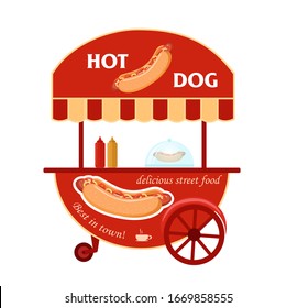 Fast Food Hot Dog Cart Urban Stock Vector (royalty Free) 1669858555 