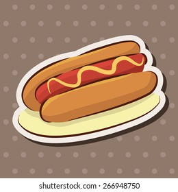 fast food hot dog flat icon elements,eps10