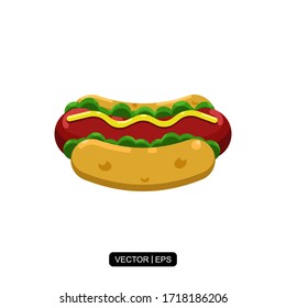 Fast Food Hot Dog illustration icon vector simple design