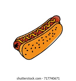 fast food hot dog sausage and mustard dinner