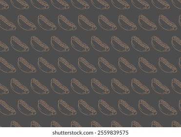 fast food hotdog illustration outline seamless pattern background