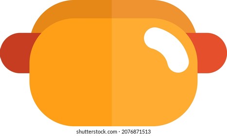 Fast food hotdog, illustration, vector, on a white background.