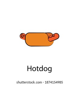 fast food hotdog outline icon. Element of food illustration icon. Signs and symbols can be used for web, logo, mobile app, UI, UX