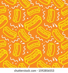 fast food hotdog pattern seamless