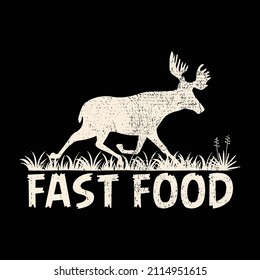 fast food hunting logo, duck and deer hunt logo