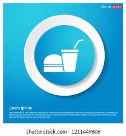 Fast Food Icon Abstract Blue Web Sticker Button - Free vector icon