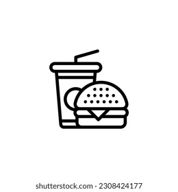 fast food icon with black color