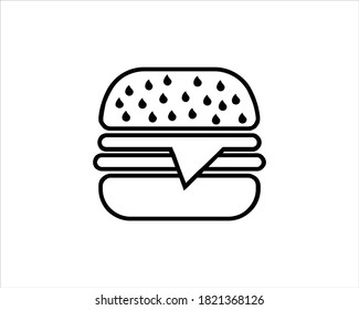 Fast food icon. Burger and drink icon vector.