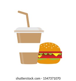 Fast Food icon Cafe collection in flat style illustration.