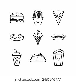 Fast food icon collection design