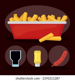 fast food icon collection style