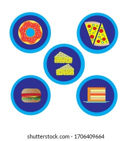 fast food icon collection symbol logo vector template illustration
